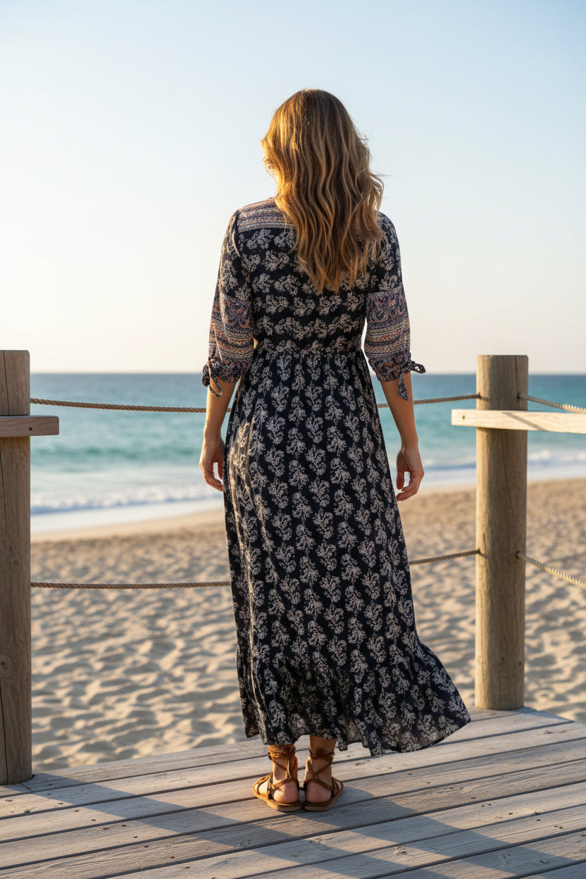 Donatello Maxi Dress - Multi Navy
