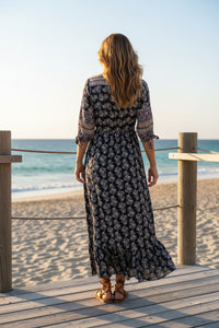 Thumbnail for Donatello Maxi Dress - Multi Navy