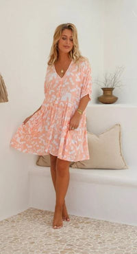 Thumbnail for Jayme Mini Dress -Peach Paradise