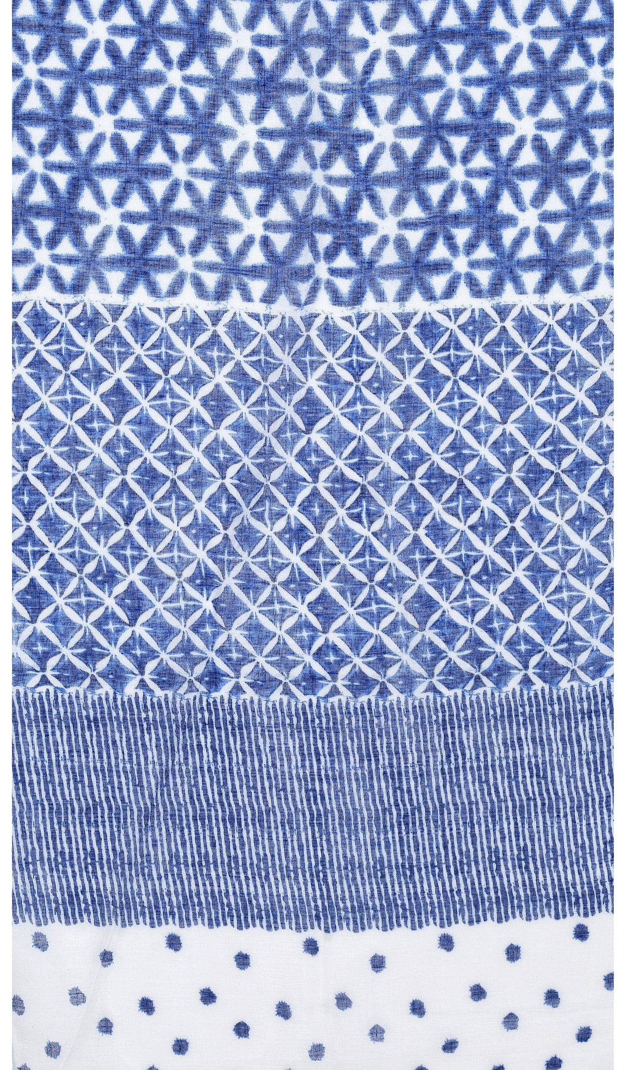 Scarf - Blue Block Print