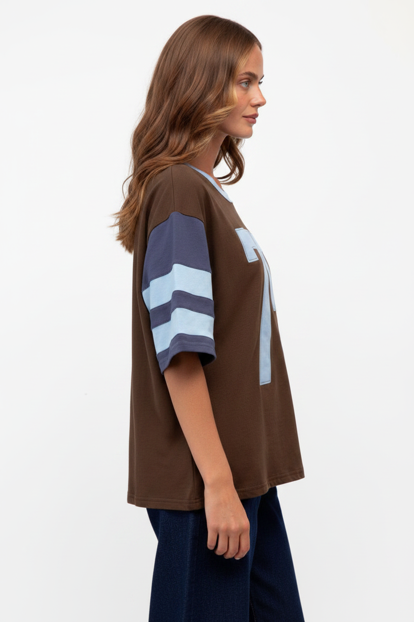 Side view - Brown 75 Tee