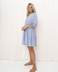 Thumbnail for Gini Mini Dress - Blue Stripe