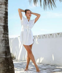 Thumbnail for Cooper Shirt Dress -White
