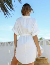 Thumbnail for Cooper Shirt Dress -White