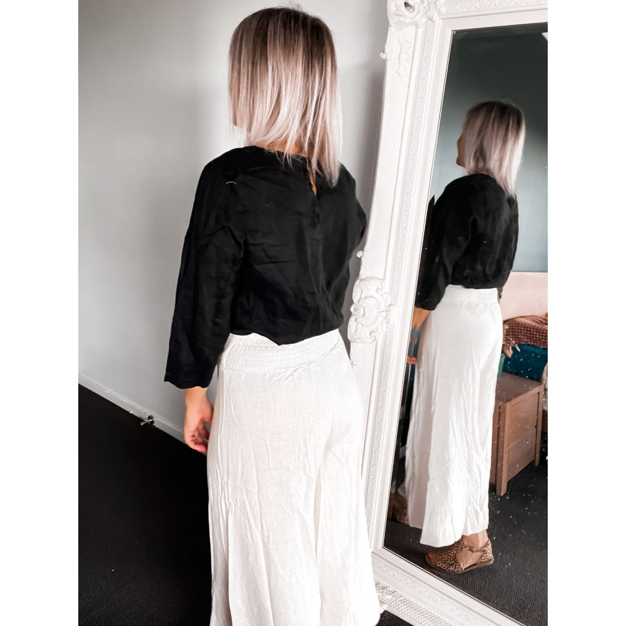 Etta Wide Leg Pants - Oatmeal